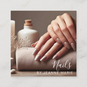 Eleganter Nageltechniker Salon Modern Quadratische Visitenkarte
