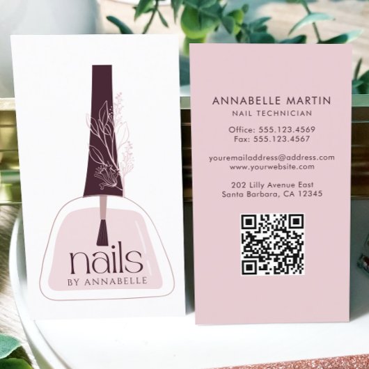 Eleganter Nageltechniker Visitenkarte
