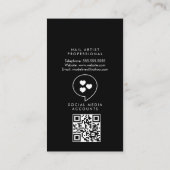 Eleganter Nail Artist Designer Salon Glitzer Pink Visitenkarte (Rückseite)