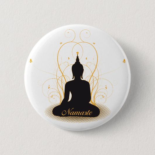 Eleganter Namaste Buddha Button (Vorderseite)