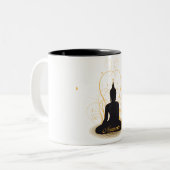 Eleganter Namaste Buddha Zweifarbige Tasse (Vorderseite Links)