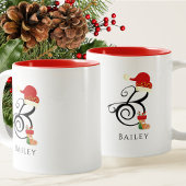 Eleganter Name Anfangsbuchstabe B Weihnachten Zweifarbige Tasse