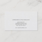 ELEGANTER NAME AUF DER VINTAGEN PATTERGESCHÄFTSKAR VISITENKARTE (Rückseite)