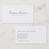 ELEGANTER NAME AUF DER WEISSER-Designer-Visitenkar Visitenkarte (Vorne/Hinten)