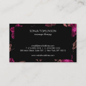 Eleganter Name auf Schwarz-Flora-Muster Nr. 2 Visitenkarte (Rückseite)