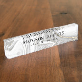 Eleganter Name aus Goldmarmor Glitzer  Namensplakette (Seite)