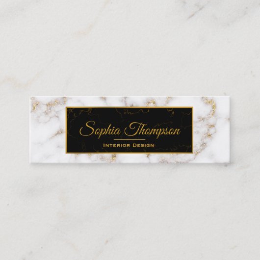 Eleganter Name aus weißem Gold - Visitenkarte (Vorderseite)