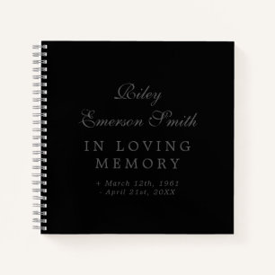 Eleganter Name Black in Love Memory Gast Book Notizblock