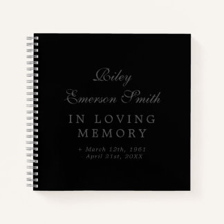 Eleganter Name Black in Love Memory Gast Book Notizblock