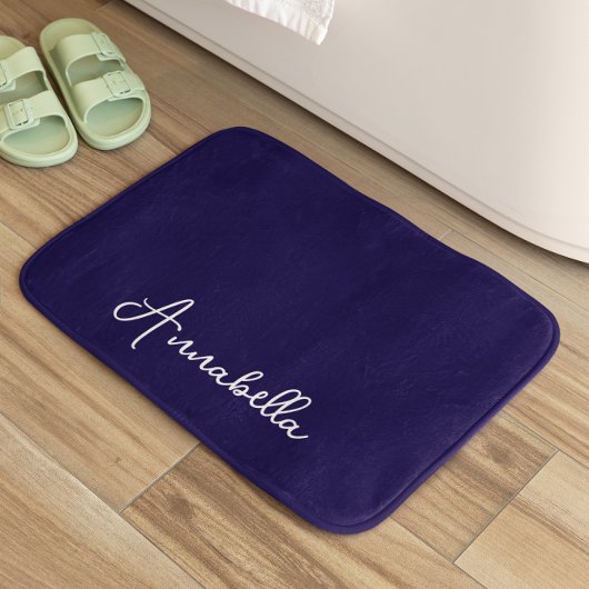 Eleganter Name Blau Badematte