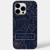 Eleganter Name Blue Golden Rose Case-Mate iPhone Hülle (Rückseite)