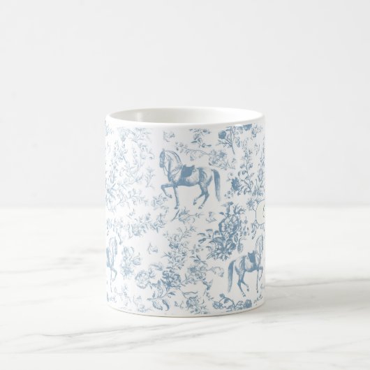 Eleganter Name Blue Reittier Toile Kaffeetasse (Mittel)