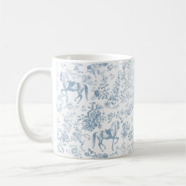 Eleganter Name Blue Reittier Toile Kaffeetasse
