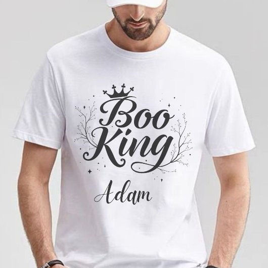 Eleganter Name "Boo King" Halloween Black and Whit Sweatshirt