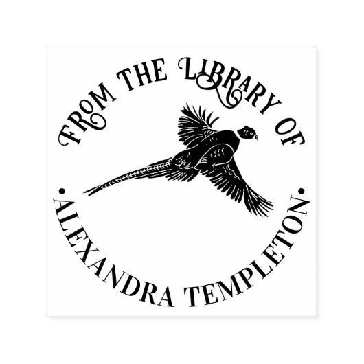 Eleganter Name der Bibliothek "Pheasant Game Bird Permastempel (Design)
