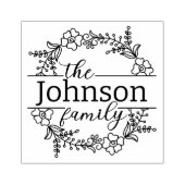 Eleganter Name der Blumenkranz-Familie Gummistempel (Prägung)