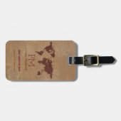 eleganter Name der braunen Welt Gepäckanhänger (Vorderseite horizontal)