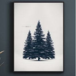 Eleganter Name der Familie Pine Tree Holiday Poster