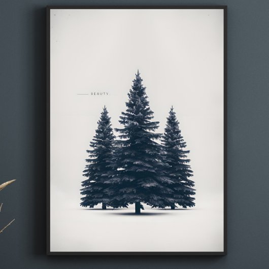 Eleganter Name der Familie Pine Tree Holiday Poster