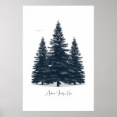 Eleganter Name der Familie Pine Tree Holiday Poster (Vorne)