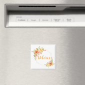 Eleganter Name der gelben Blütenmonogramm Magnet (In Situ (Geschirrspüler))