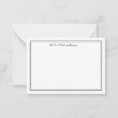 Eleganter Name der Minimalistischen Schwarzen Gren Mitteilungskarte (Vorderseite)