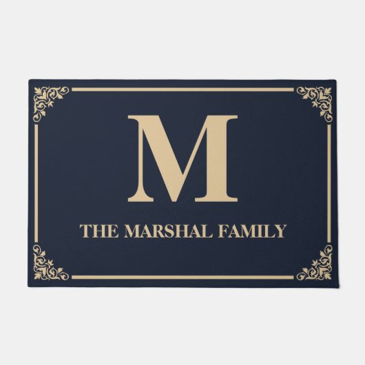Eleganter Name der modernen Monogram-Familie | Mar Fußmatte (Vorderseite)