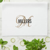 Eleganter Name der Monogram-Reihe für das White-Sc Geschirrtuch (Gefaltet)