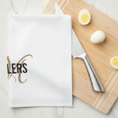 Eleganter Name der Monogram-Reihe für das White-Sc Geschirrtuch (Viertel Falte)