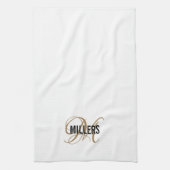 Eleganter Name der Monogram-Reihe für das White-Sc Geschirrtuch (Vertikal)