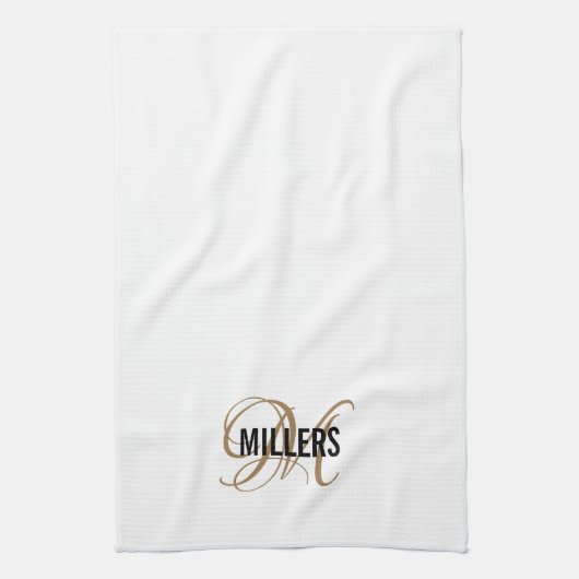 Eleganter Name der Monogram-Reihe für das White-Sc Geschirrtuch (Vertikal)