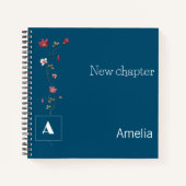 Eleganter Name der Monogramm-Blütenbezeichnung dun Notizblock (Vorderseite)