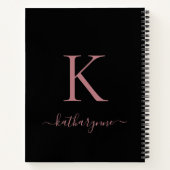 Eleganter Name der rosafarbenen Rose Notizblock (Rückseite)