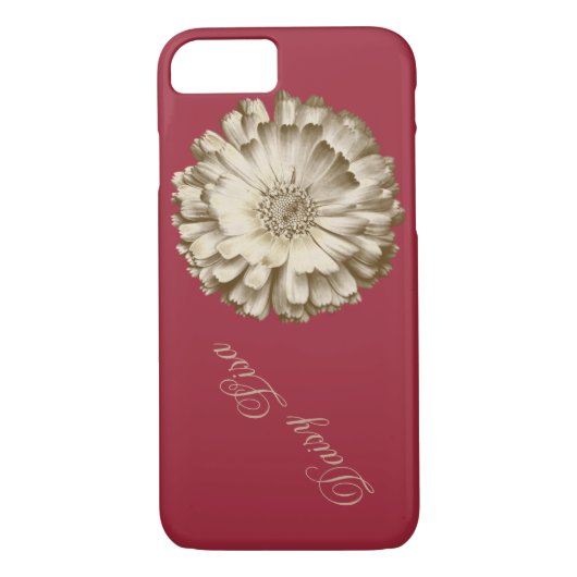 Eleganter Name der Roten Sonnenblume Personalisier Case-Mate iPhone Hülle (Rückseite)