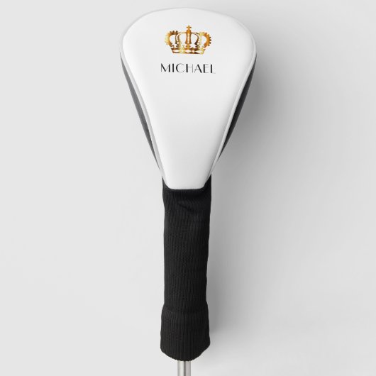 Eleganter Name der Royal Gold Crown Golf Headcover (Vorderseite)