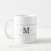 Eleganter Name der Schwarzen Silber Monogramm Pers Kaffeetasse (Links)