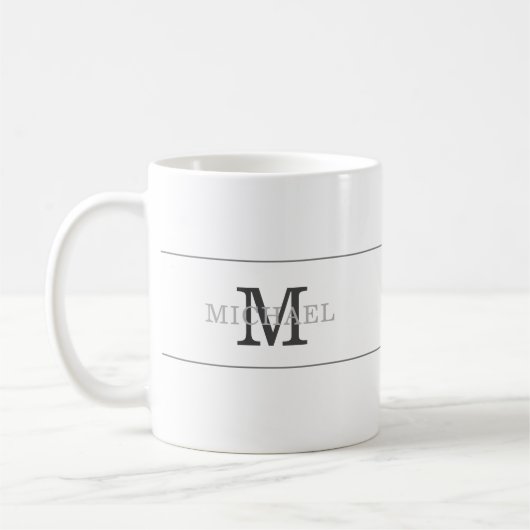 Eleganter Name der Schwarzen Silber Monogramm Pers Kaffeetasse (Links)