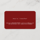 Eleganter Name der weißen Kalligraphie auf dunkelr Visitenkarte (Rückseite)