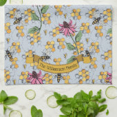 Eleganter Name des Bauernhauses Bee & Honeycomb Geschirrtuch (Gefaltet)