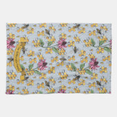 Eleganter Name des Bauernhauses Bee & Honeycomb Geschirrtuch (Horizontal)