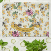 Eleganter Name des Bauernhauses Bee & Honeycomb Geschirrtuch (Gefaltet)