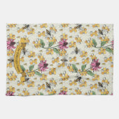 Eleganter Name des Bauernhauses Bee & Honeycomb Geschirrtuch (Horizontal)