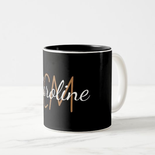 Eleganter Name des benutzerdefinierten Schwarzen G Zweifarbige Tasse (VorderseiteRechts)