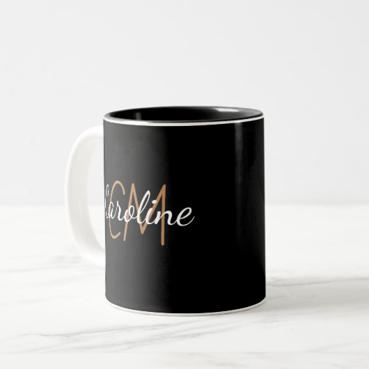 Eleganter Name des benutzerdefinierten Schwarzen G Zweifarbige Tasse (Vorderseite Links)