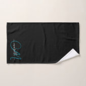 Eleganter Name des Blue Monogram Script Badhandtuch Set (Handtuch)