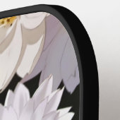 Eleganter Name des Blumenmusters in Rot und Weiß Pickleball Schläger (Linke Seite)