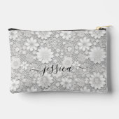 Eleganter Name des Blumenmusters Zubehörtasche (Rückseite)