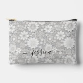 Eleganter Name des Blumenmusters Zubehörtasche (Vorderseite)