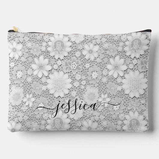 Eleganter Name des Blumenmusters Zubehörtasche (Vorderseite)