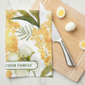 Eleganter Name des botanischen Blumenbestandes Geschirrtuch (Viertel Falte)